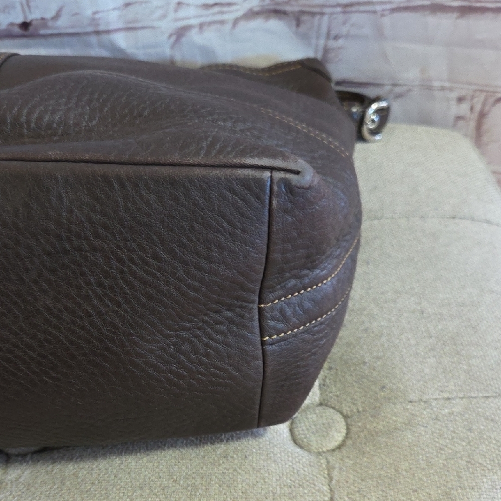 Vintage Coach 5715 Brown HOBO Shoulder Bag Genuine Pebbled Leather - Picture 6 of 12